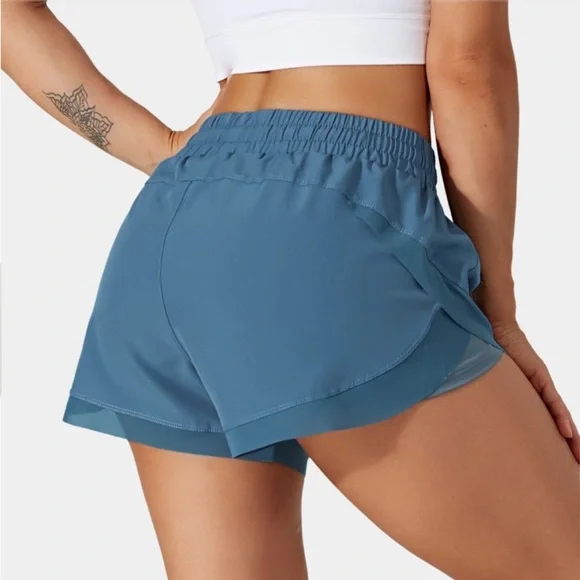 NWT Halara Drawstring Contrast Mesh 2 in 1 shorts Women’s XS - Picture 3 of 14